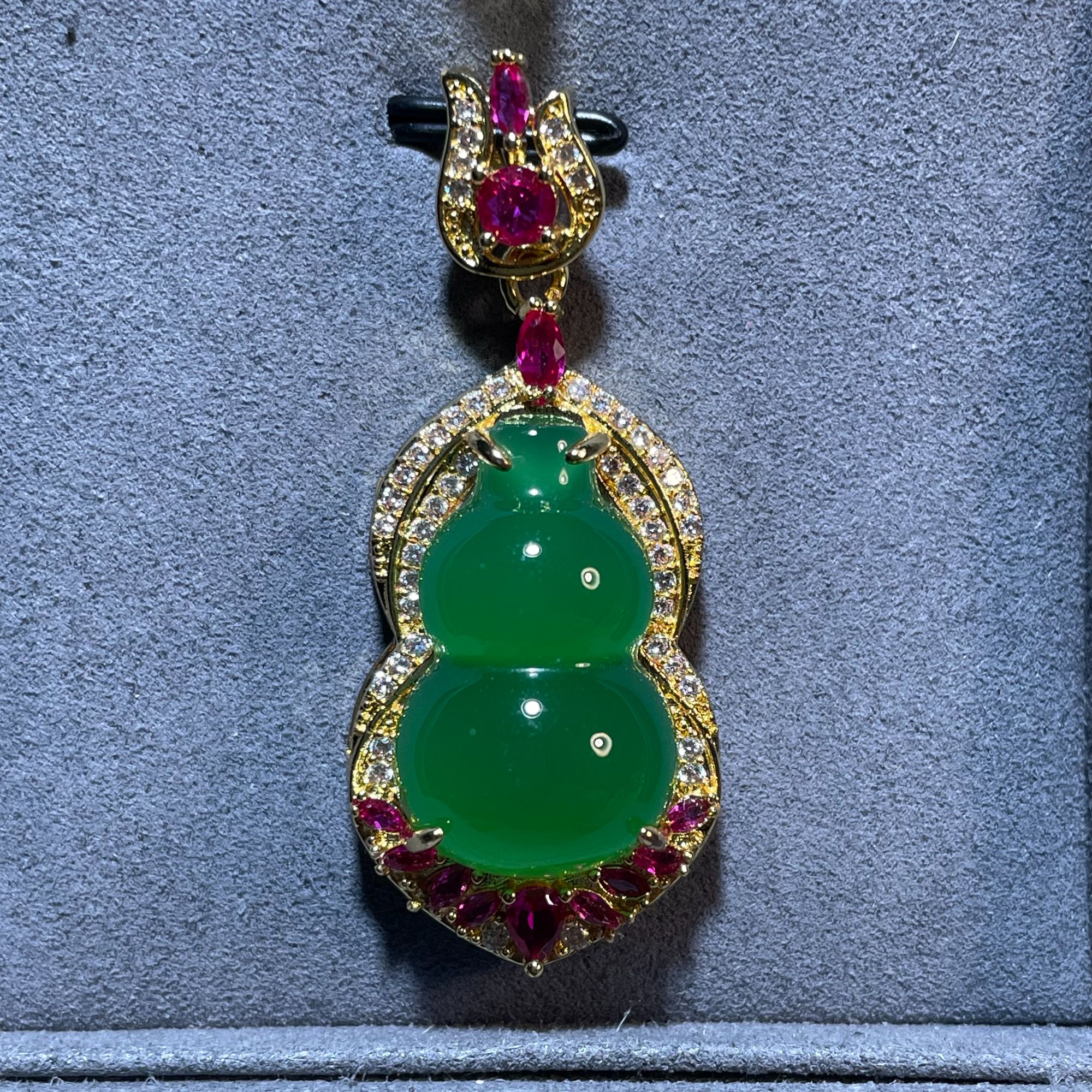 缅料绿葫芦吊坠A-26