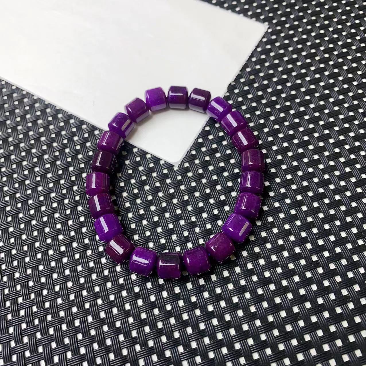 [石矿]A1255紫色系桶珠手链8M