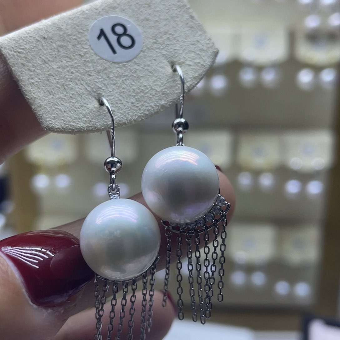 淡水珍珠耳饰银S925镶嵌