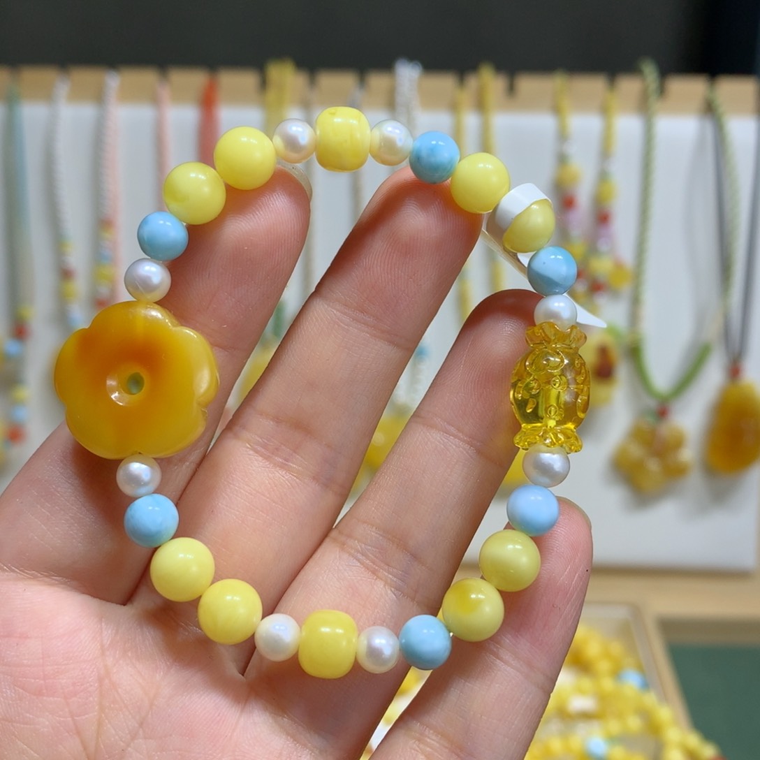 未镶嵌蜜蜡手链7m m
