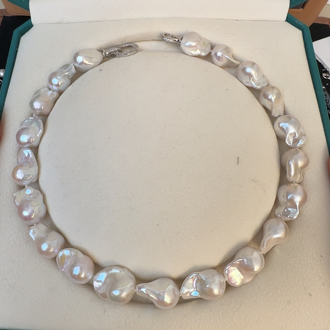 淡水珍珠银S925镶嵌颈饰