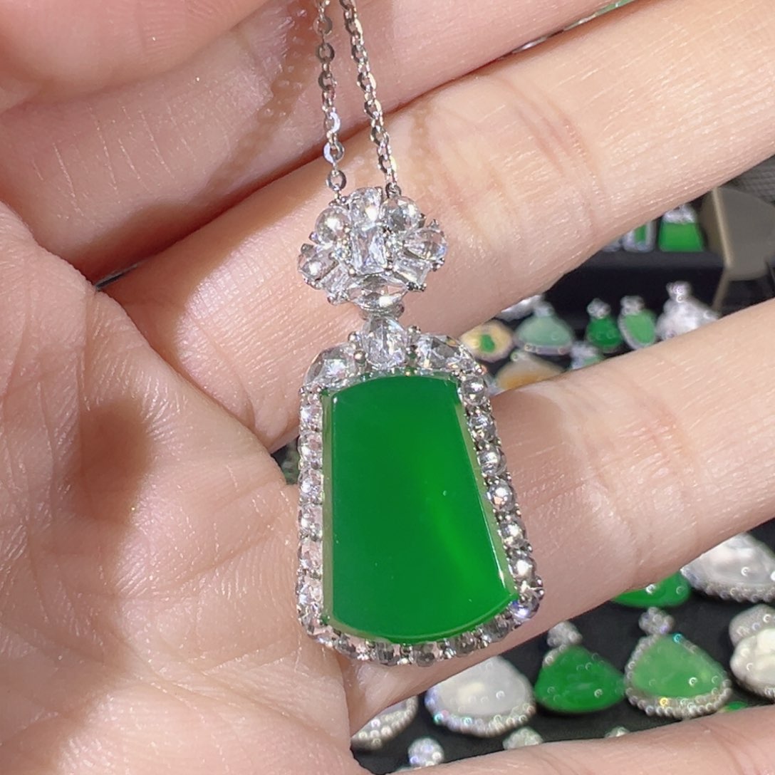 玛瑙/玉髓颈饰银S925镶嵌