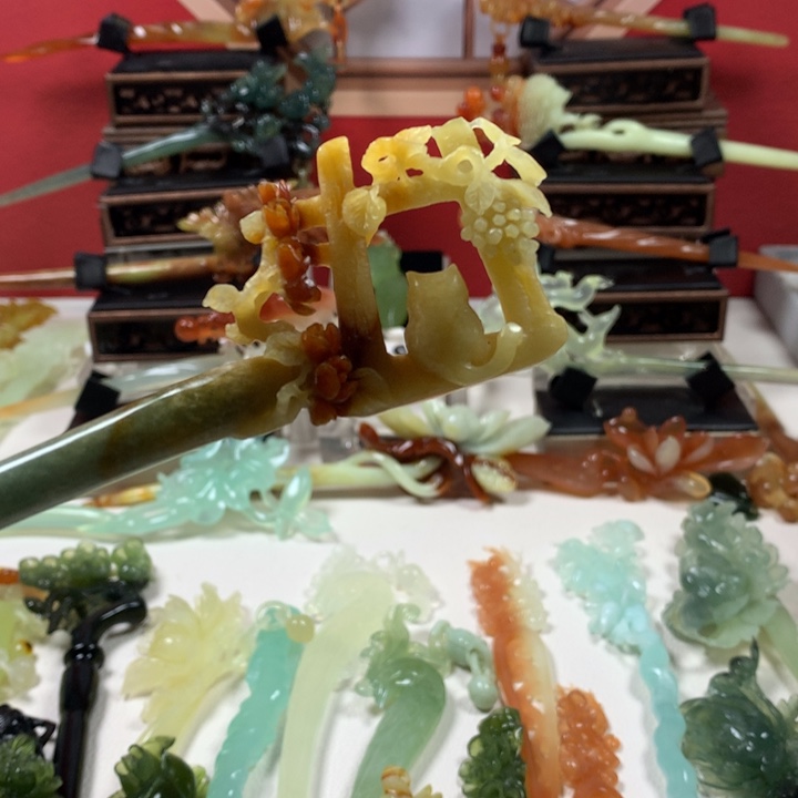 蛇纹石玉发簪未镶嵌