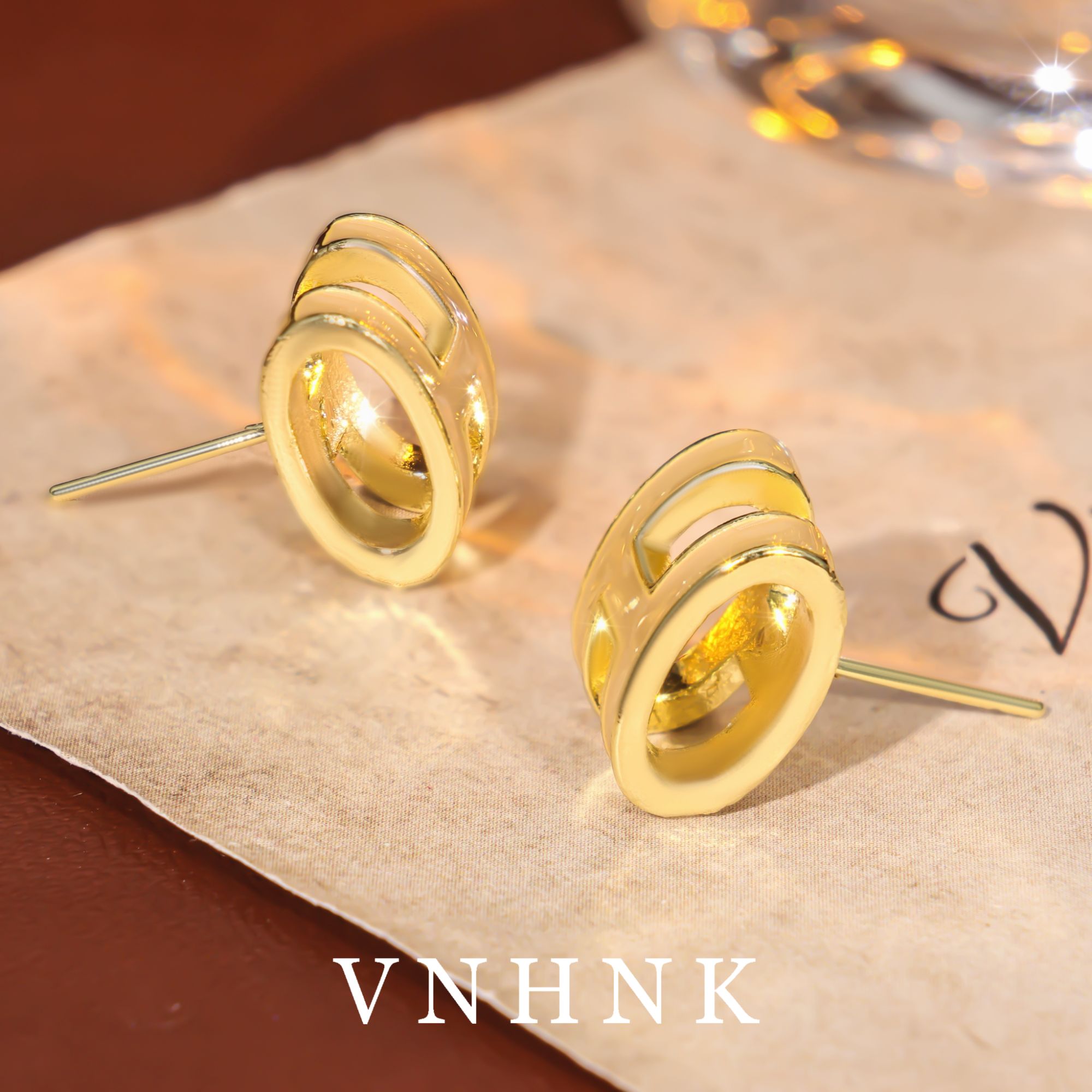 铜合金耳饰 美可儿  D142  金色时尚气质耳环