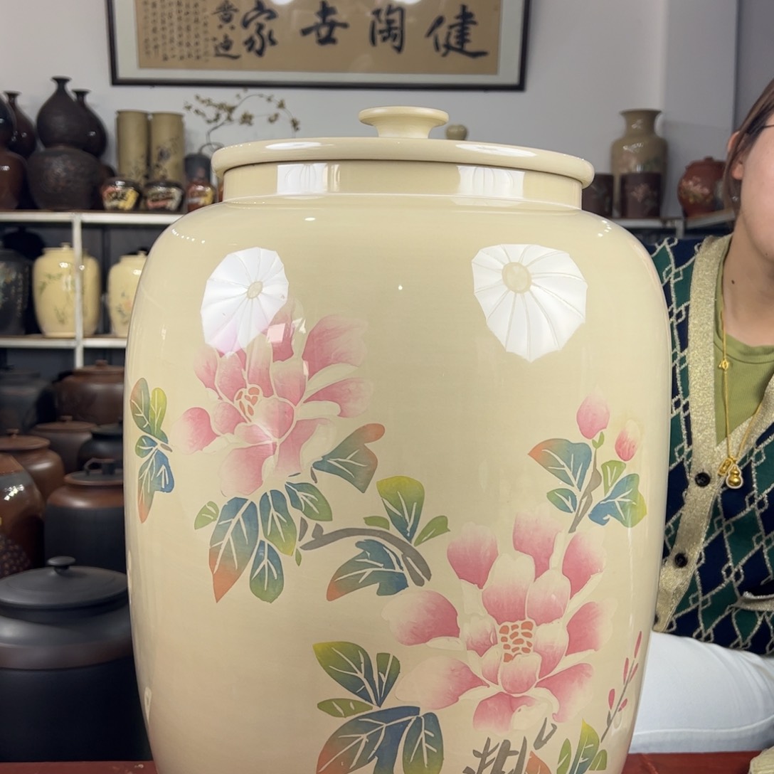 微瑕30饼茶缸纯手工阴刻阳填