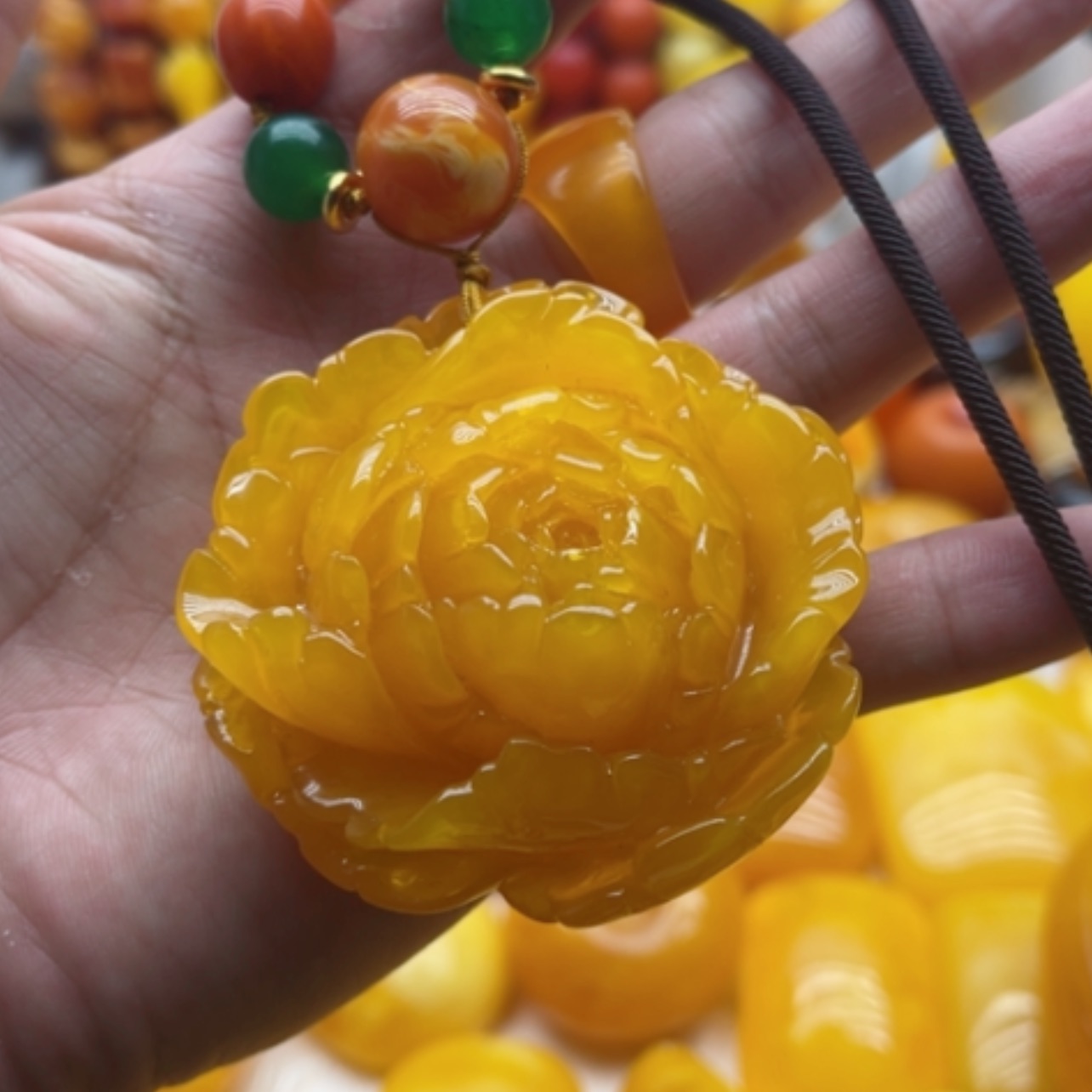 【闪购商品】蜜蜡颈饰未镶嵌蜜蜡项链花