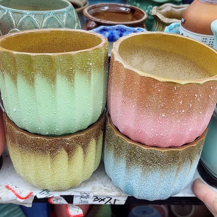 多肉绿植陶瓷花盆9.9包邮，有孔