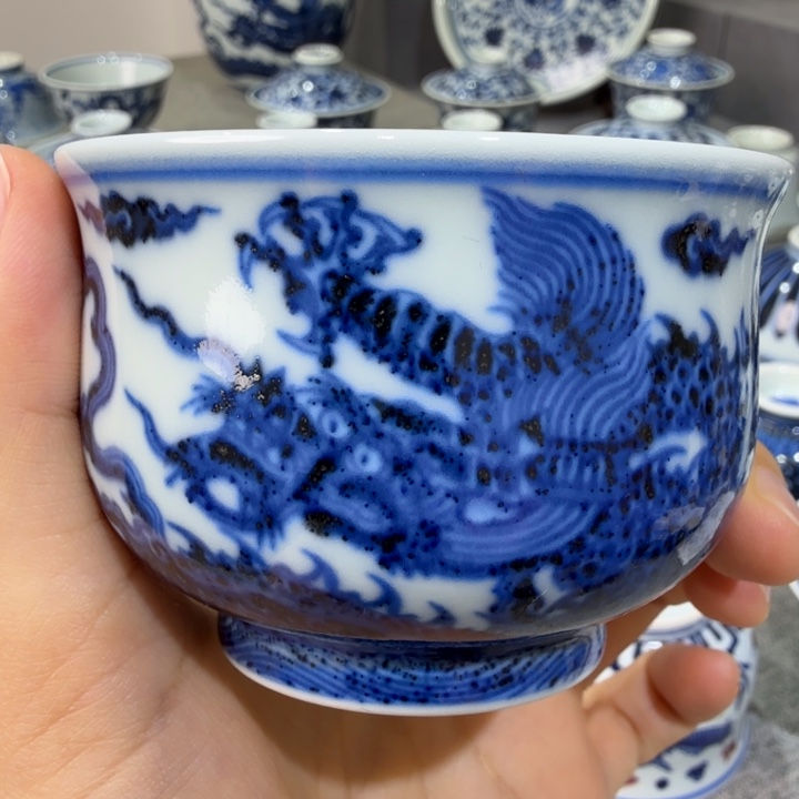 仿明永宣霸王龙炉式杯