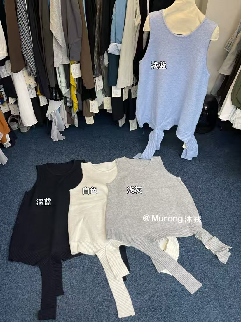 MR#81008#纯色不规则针织马甲 FL