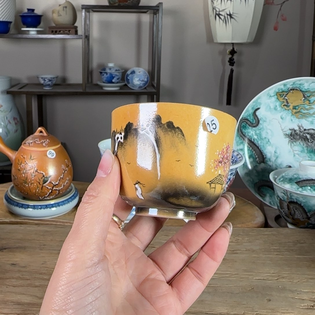 杯景德镇陶瓷柴烧多人