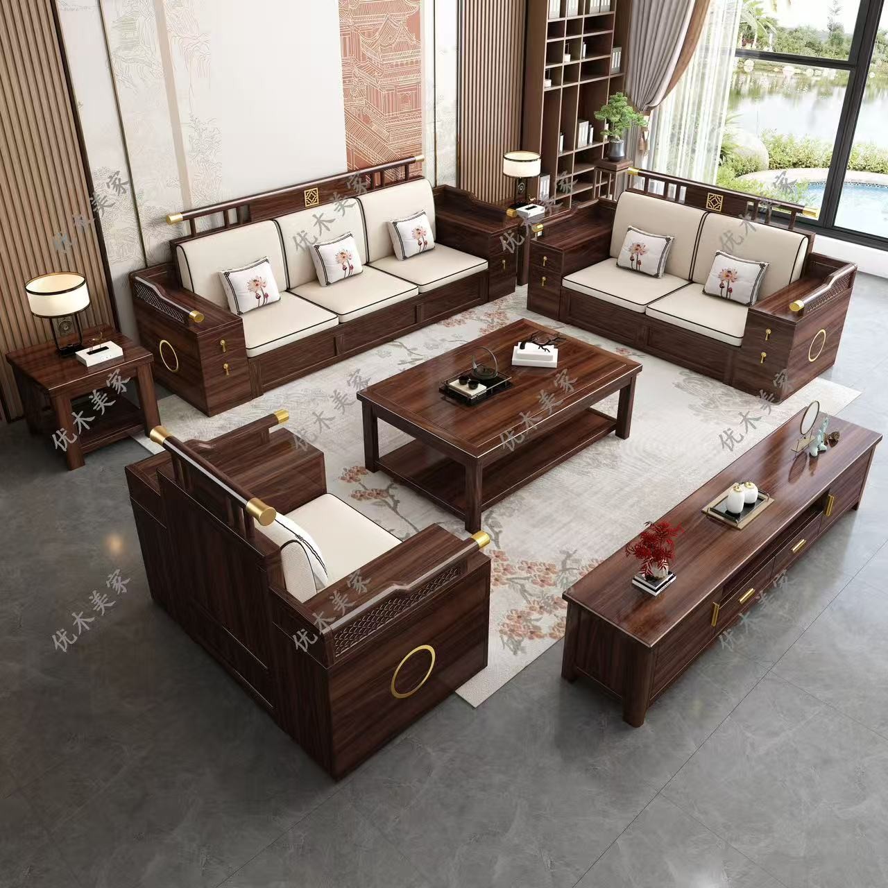 乌金木简约大小户型储物高箱沙发客厅家用2025年新款爆款