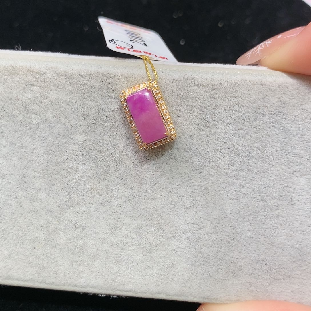 苏纪石（舒俱来）18K金镶嵌吊坠(不含链)