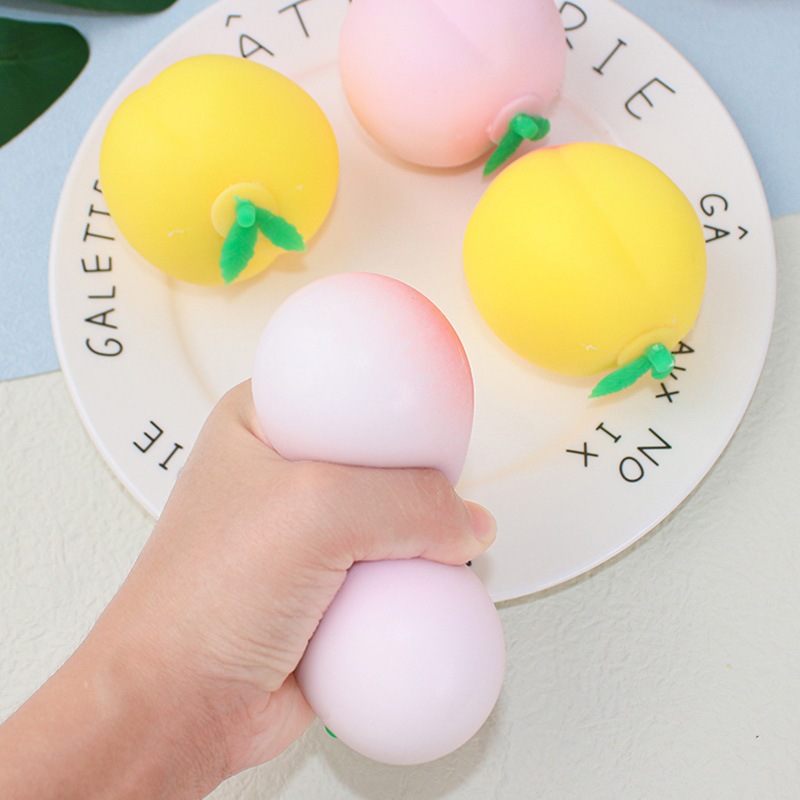 水蜜桃捏捏乐玩具回弹硅胶水果解压神器创意摆件整蛊玩具