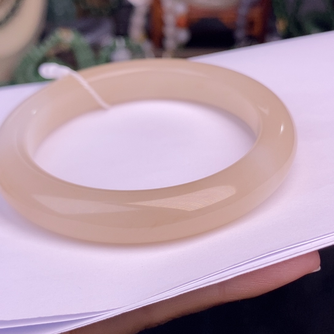 和田玉59.5 熟藕粉浓色红粉脂膏级天花板未镶嵌