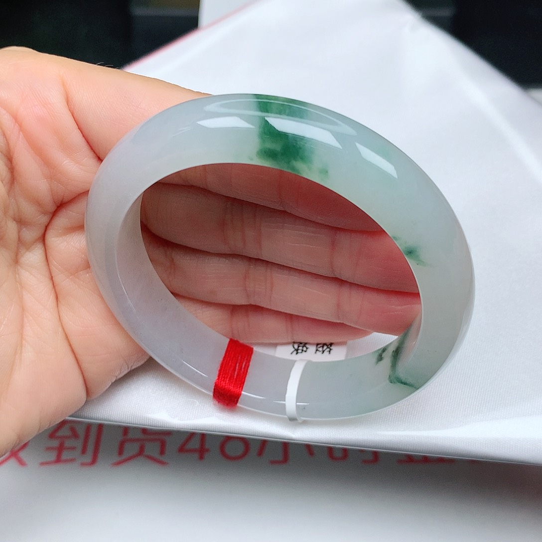 未镶嵌手镯翡翠冰胶飘花新品31