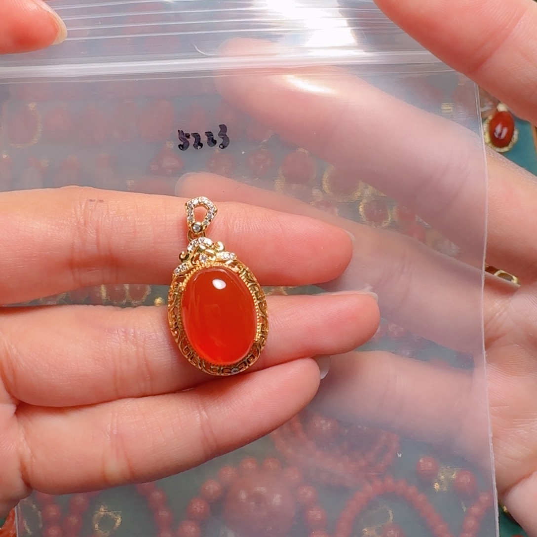 南红玛瑙南红 银S925镶嵌