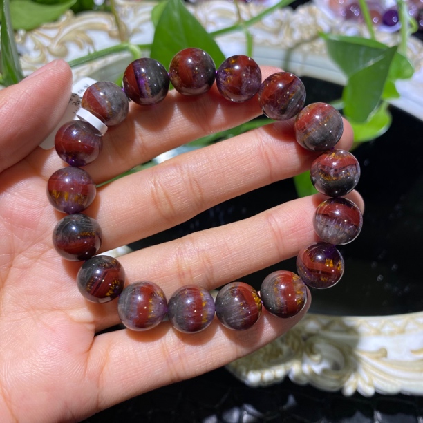 极光二三四色单圈聚宝盆11mm左右水晶手串