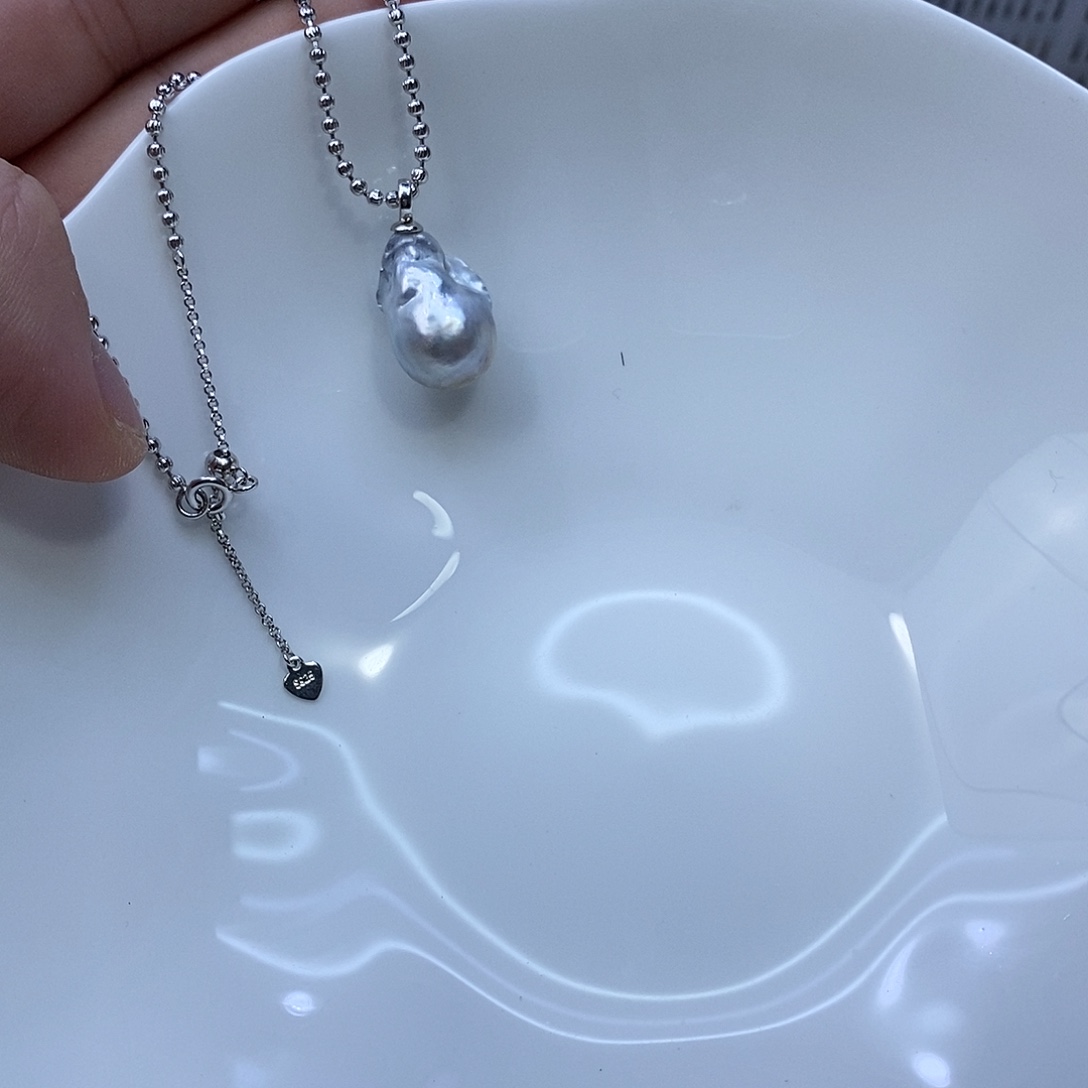 颈饰银S925镶嵌海水珍珠