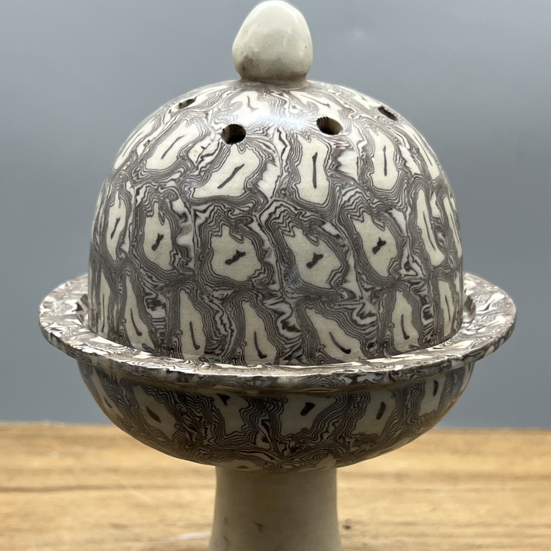 古玩老物件当阳峪窑绞胎香薰