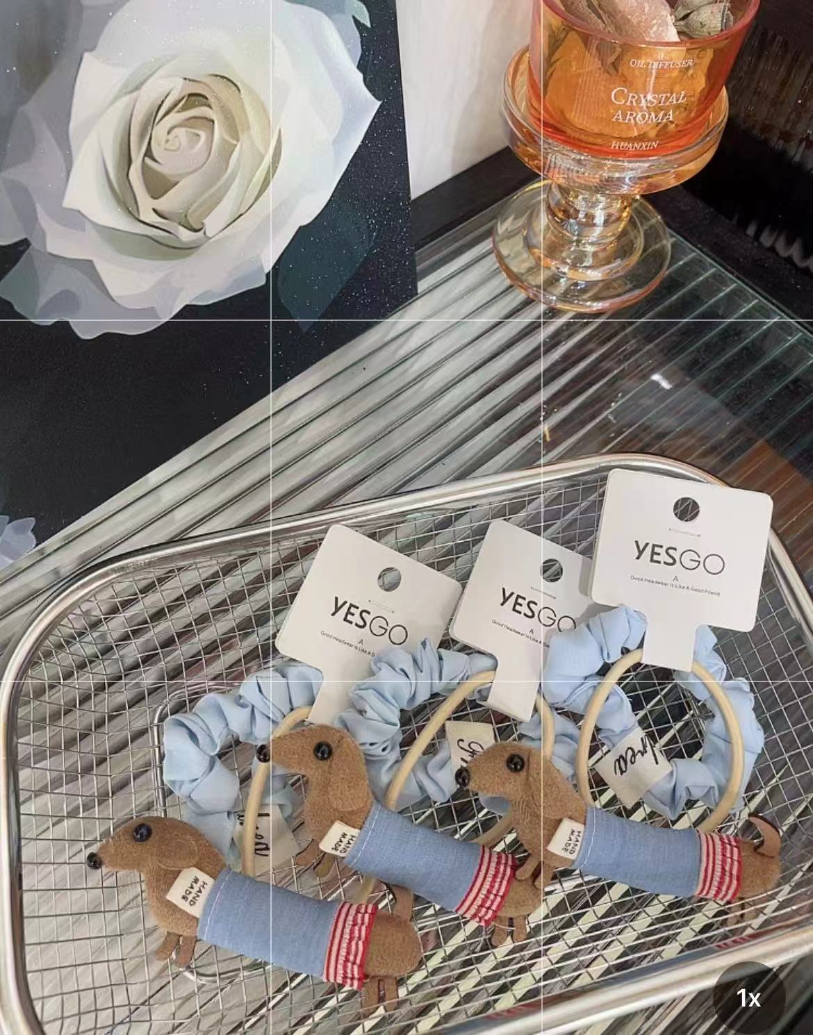 6月5日韩国<棕色腊肠狗>头发圈头绳发饰发圈发卡