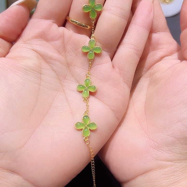 银S925镶嵌手链和田玉