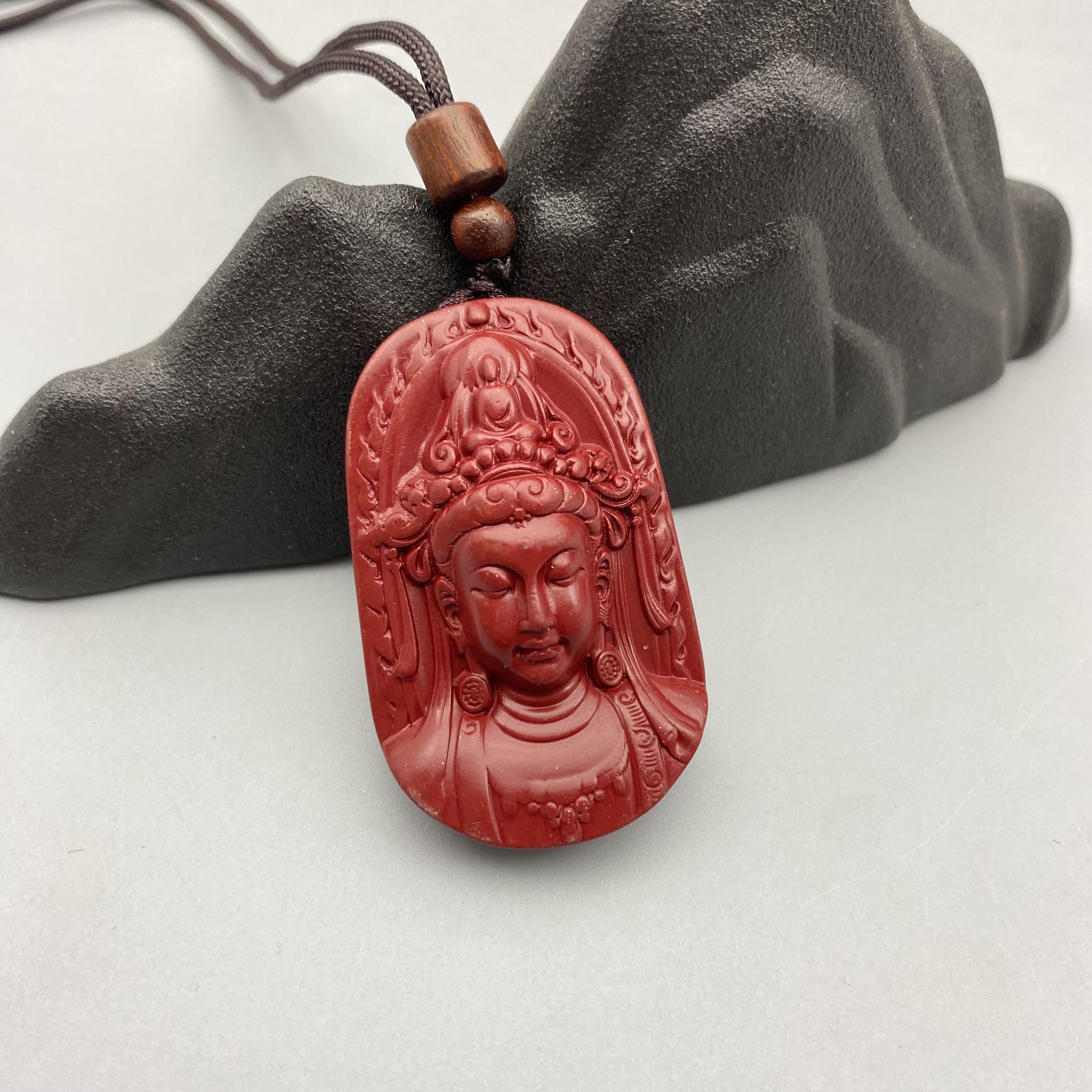 含辰砂工艺品ZD291-经典观音吊坠