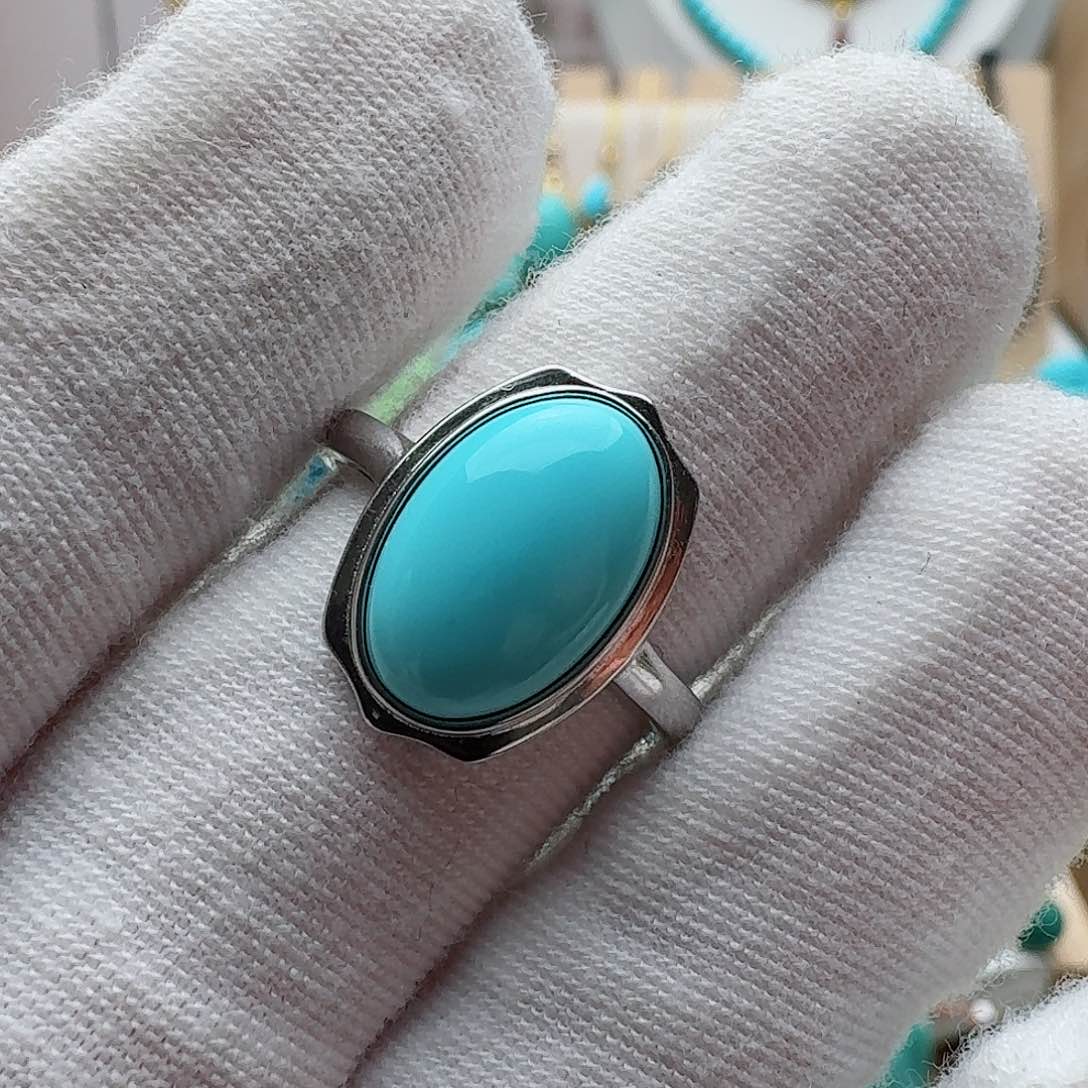 绿松石珠宝奇石银S925镶嵌