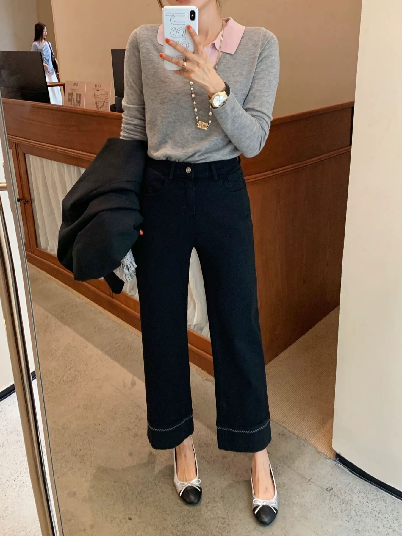 25262#2025年冬季新款洋气百搭加绒加厚阔腿毛呢裤