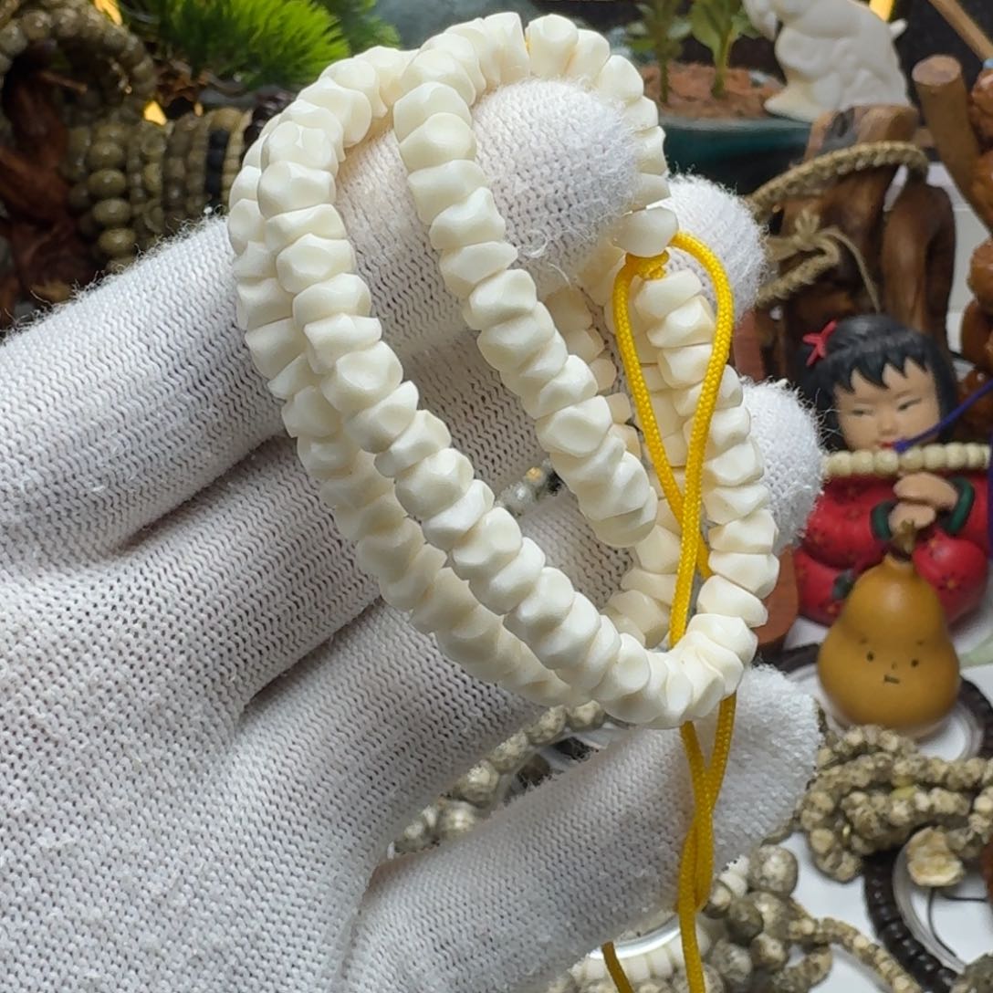 星月菩提手串7号车尺寸7白玉菩提玛尼墩108