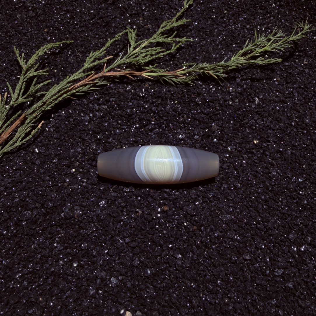 复古天然带线条纹缠丝玛瑙颈饰