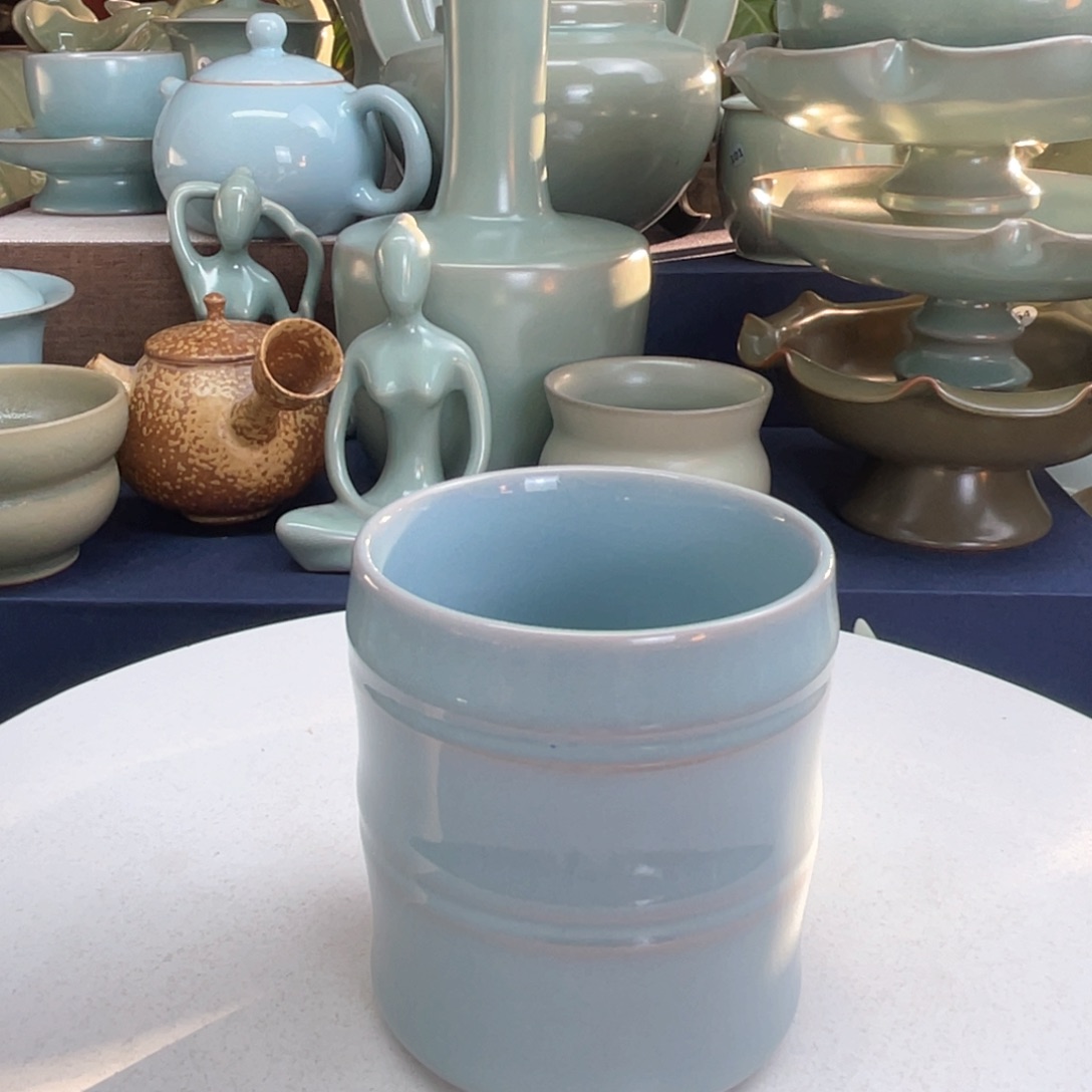 汝州汝瓷竹节杯啊啊啊啊啊