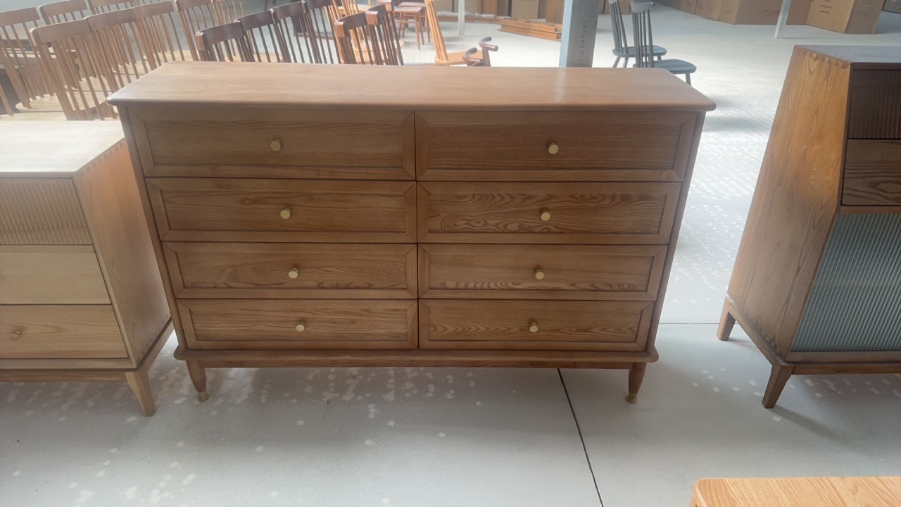 1.4白蜡木浅胡桃色八斗柜