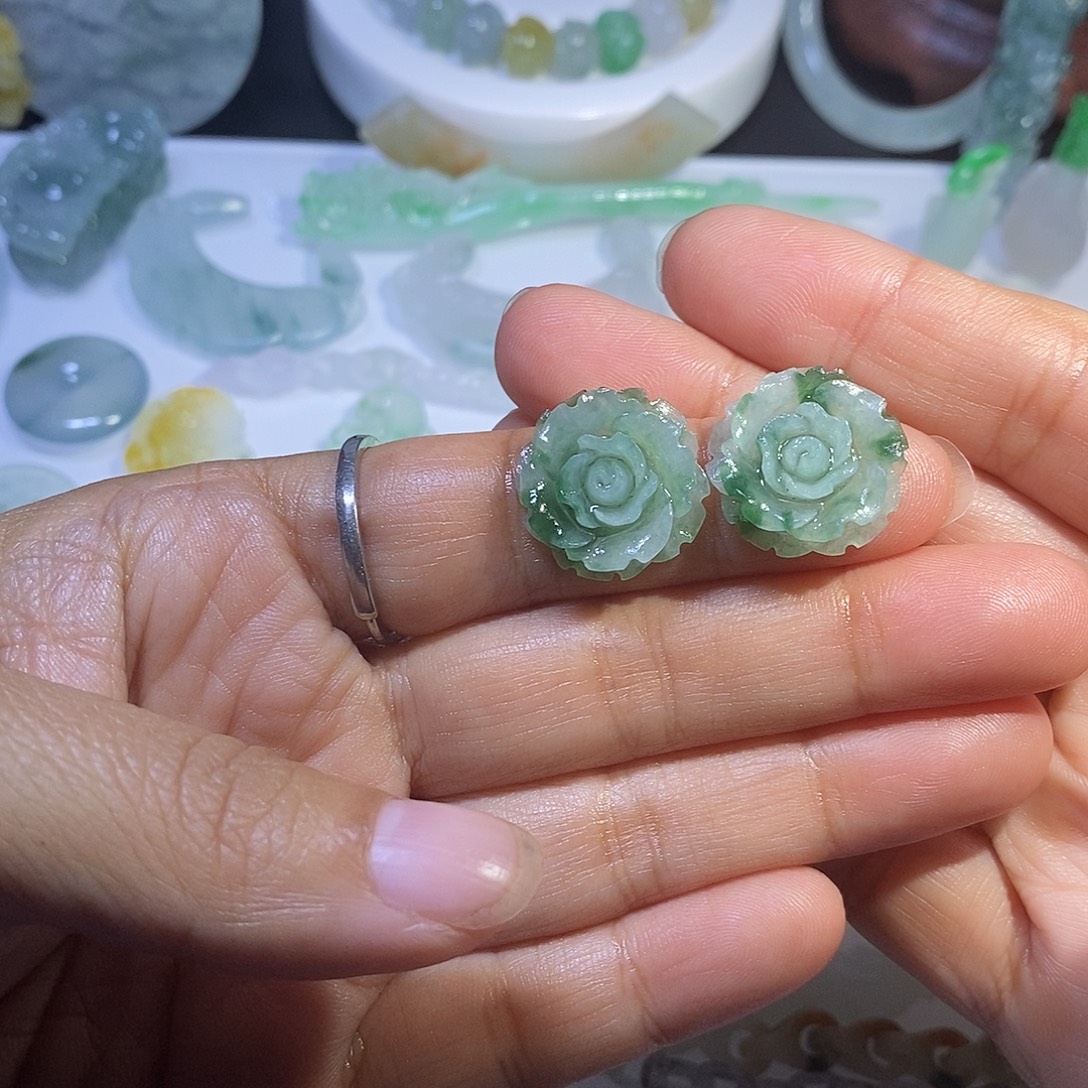 铜****定制翡翠未镶嵌花