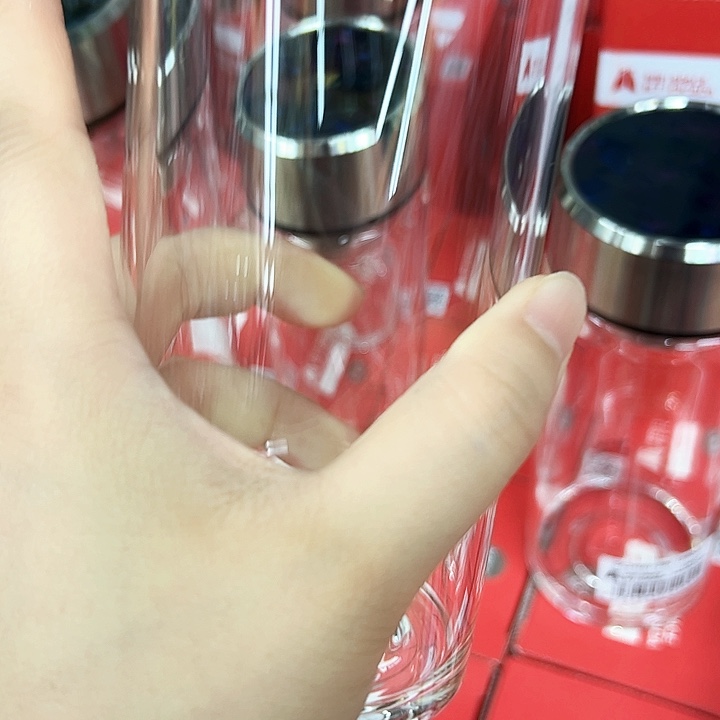 水晶玻璃盖子款牛奶果汁饮料咖啡445