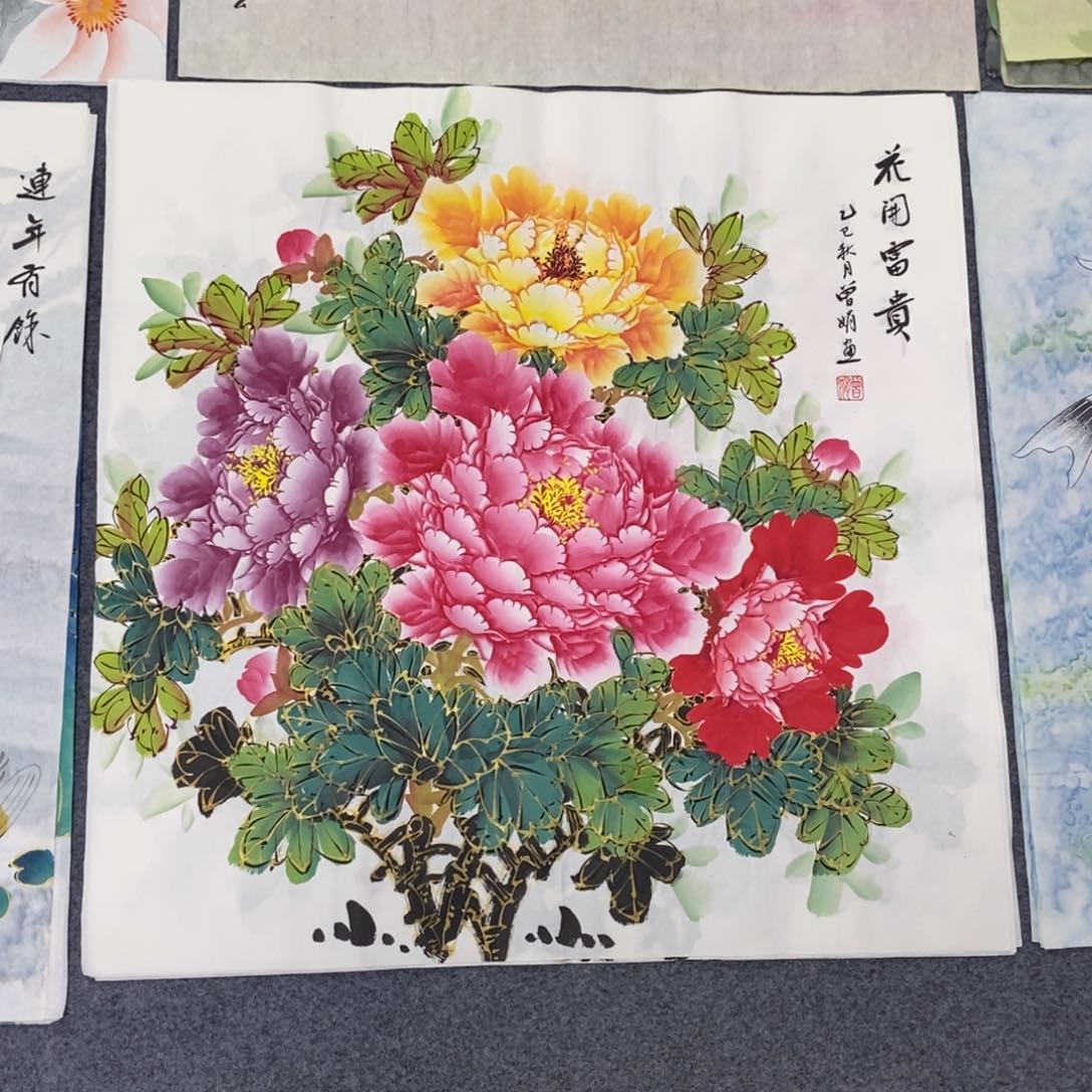 国画尺寸68✖️68精品斗方手绘画