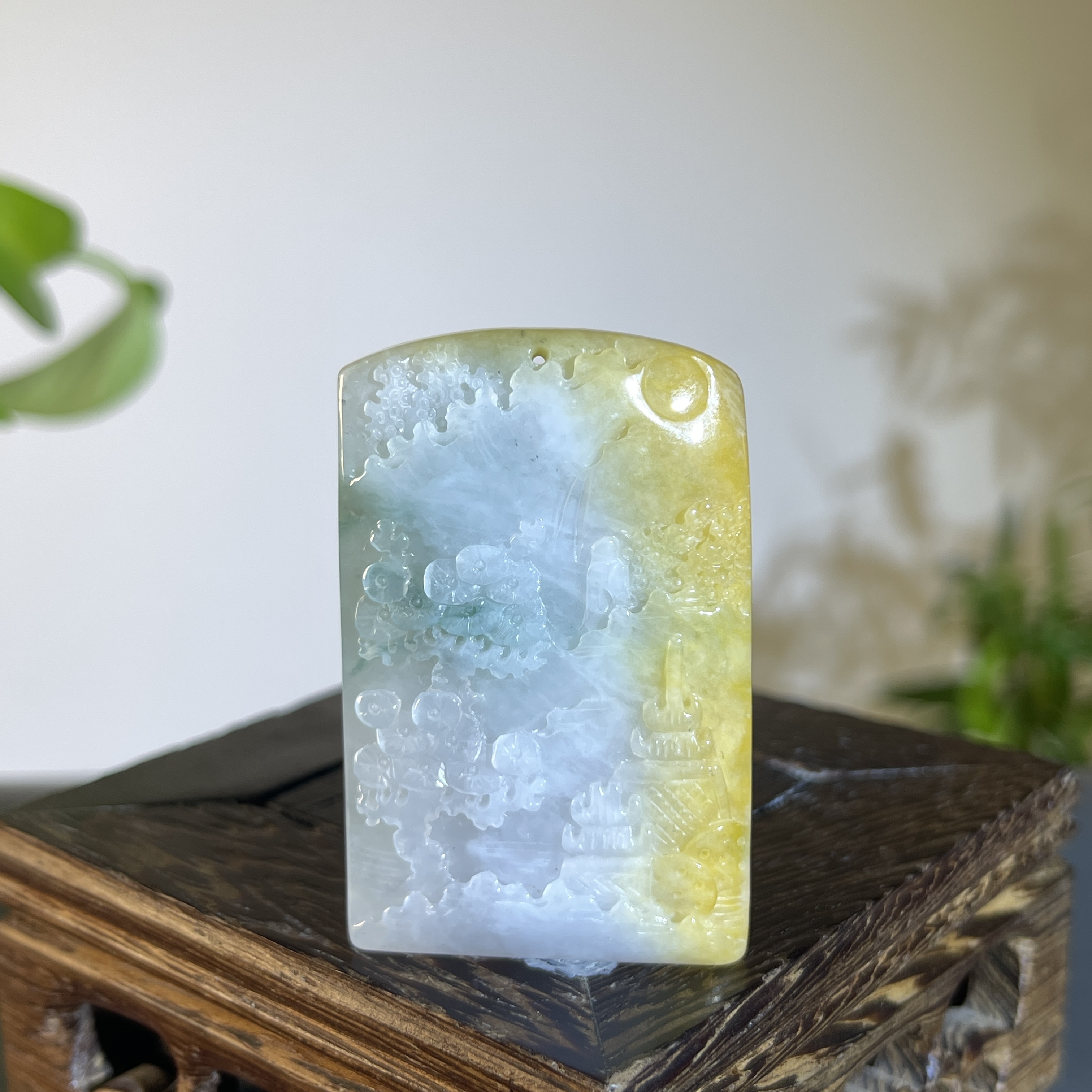 JXB20-50 天然缅甸A货翡翠 山水牌