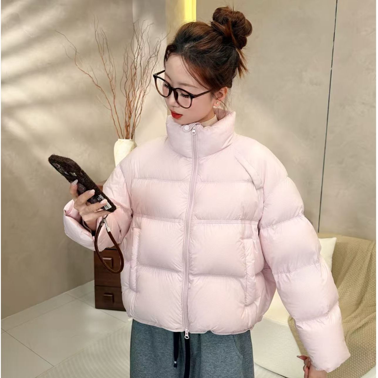 【米不晚】新款泡芙羽绒服新国标90白鸭绒韩系