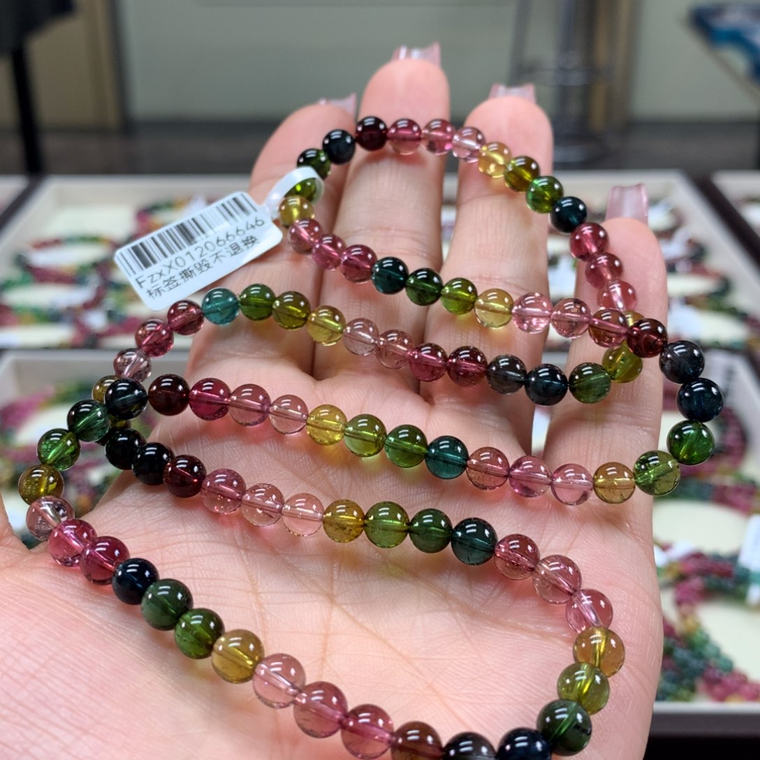 碧玺手链未镶嵌6毫米左右