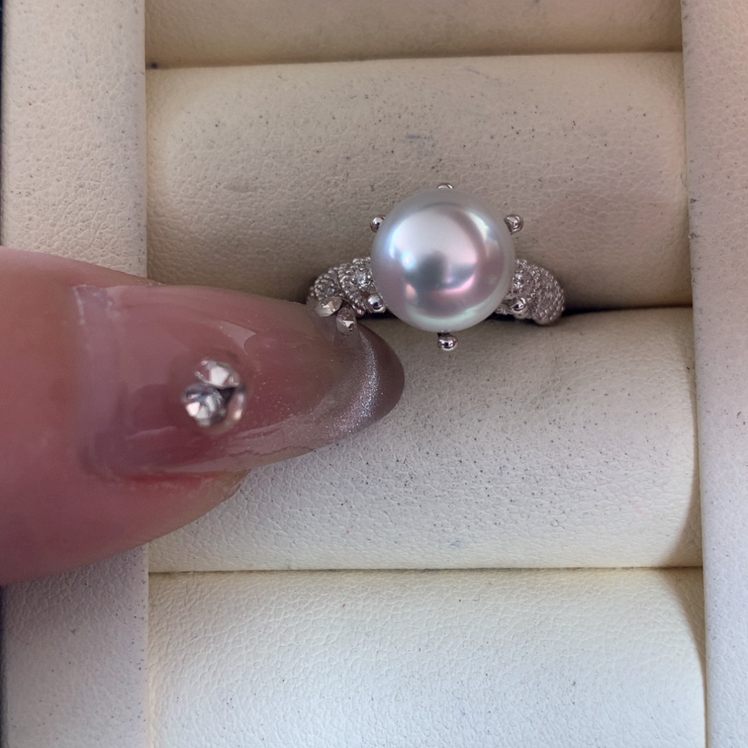 海水珍珠戒指银S925镶嵌