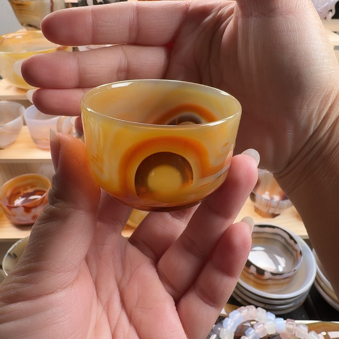 紫***城玛瑙/玉髓未镶嵌茶杯