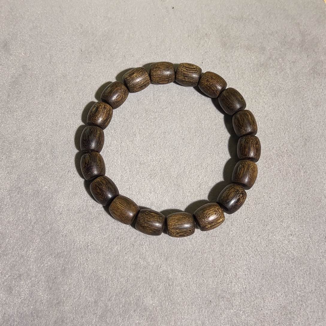 沉香手串天然文莱老料桶珠单圈 沉水级