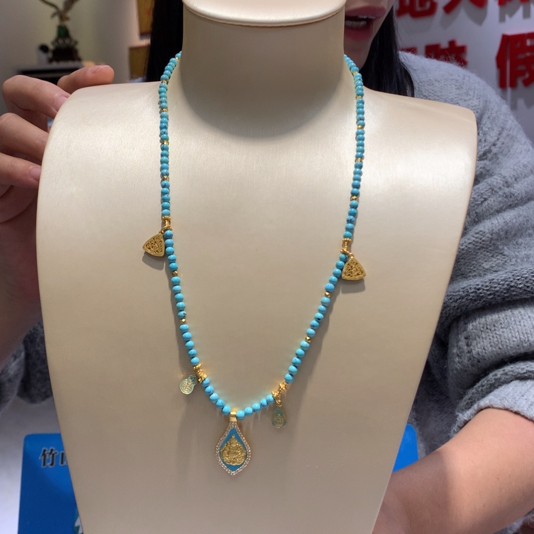 绿松石单圈银S925镶嵌