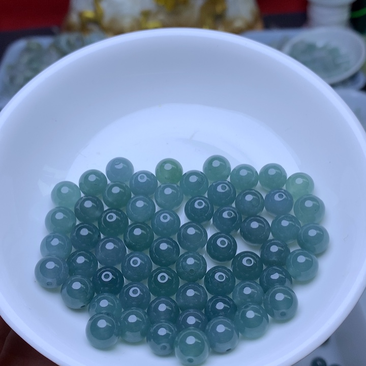 翡翠散珠卡8冰透蓝水10个