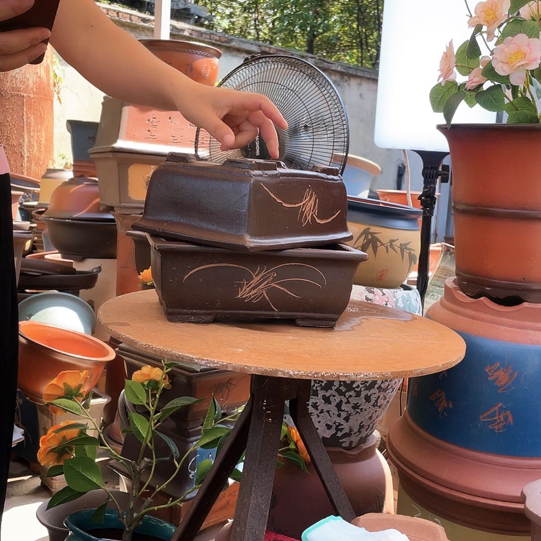 26+26棕色马槽花盆紫砂花盆紫砂