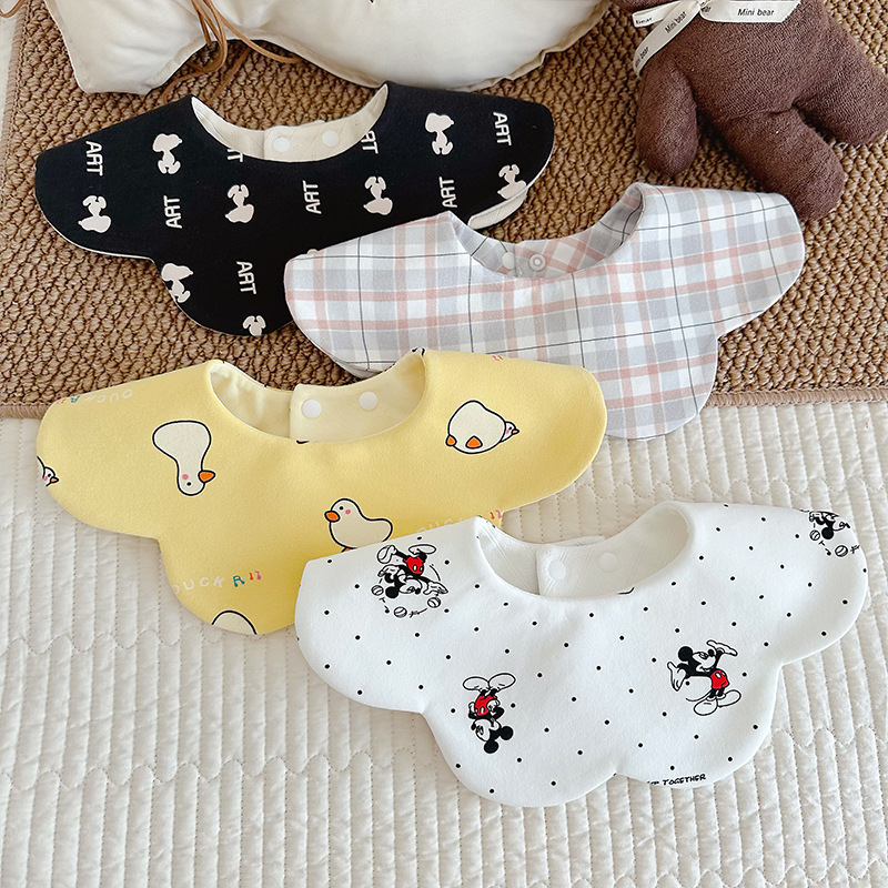 ins韩版新款棉质柔软宝宝围嘴婴儿口水巾防水双面口水兜围兜0-2岁