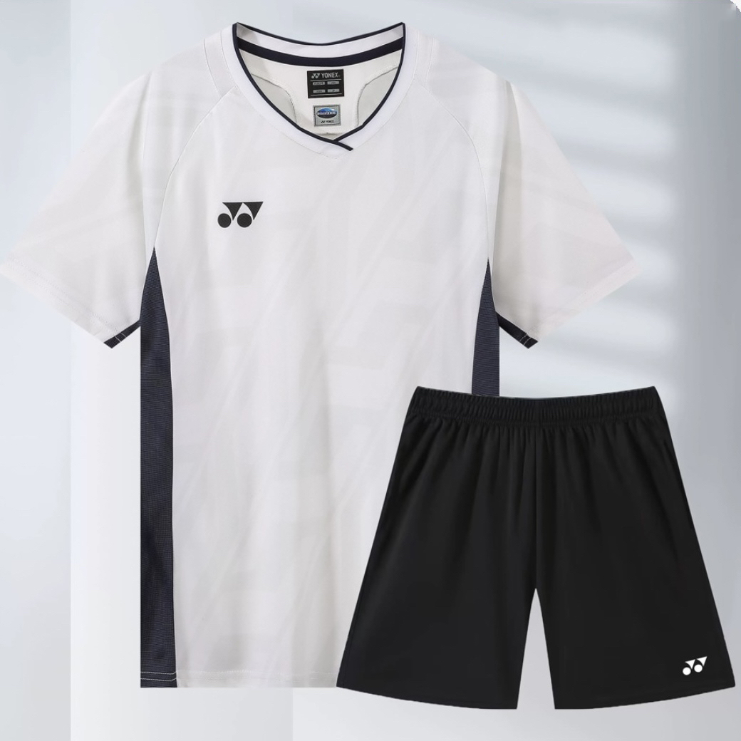2025夏季新款吸汗透气速干男女短袖T恤羽毛球服运动舒适短裤团购