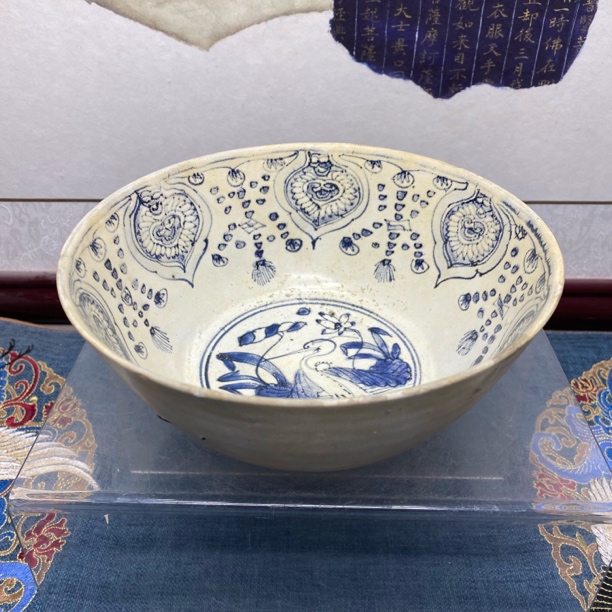 明早期【一路连科】青花大碗84/古玩/收藏/海捞/KC20241214003