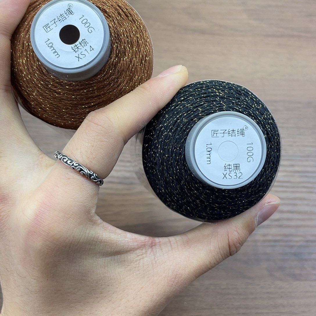 哟***西聚酯纤维1.0mm100克纯色手搓-纯黑+铁棕