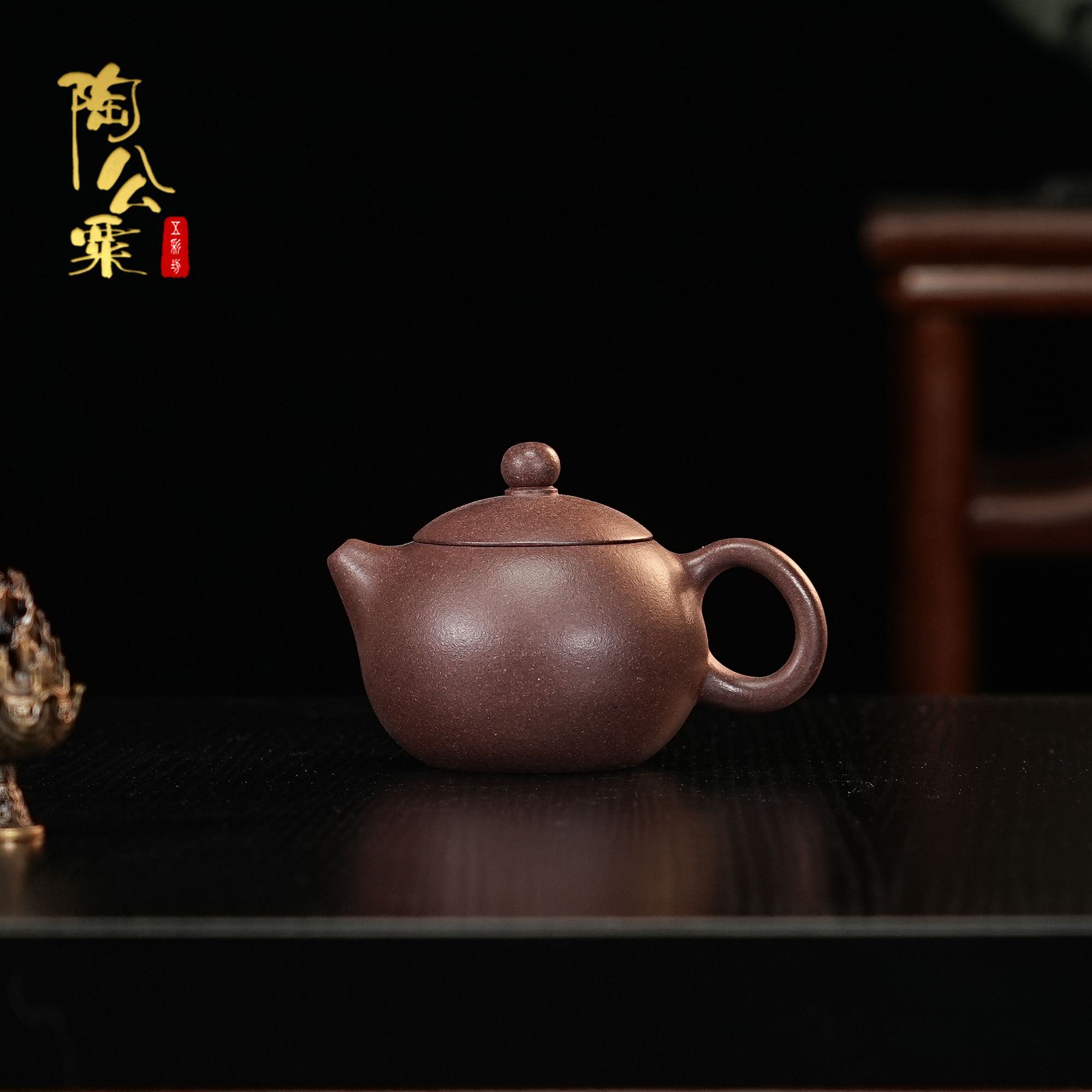 陶公粟原矿四号井中槽青《西施》彭全富手制220cc紫砂壶