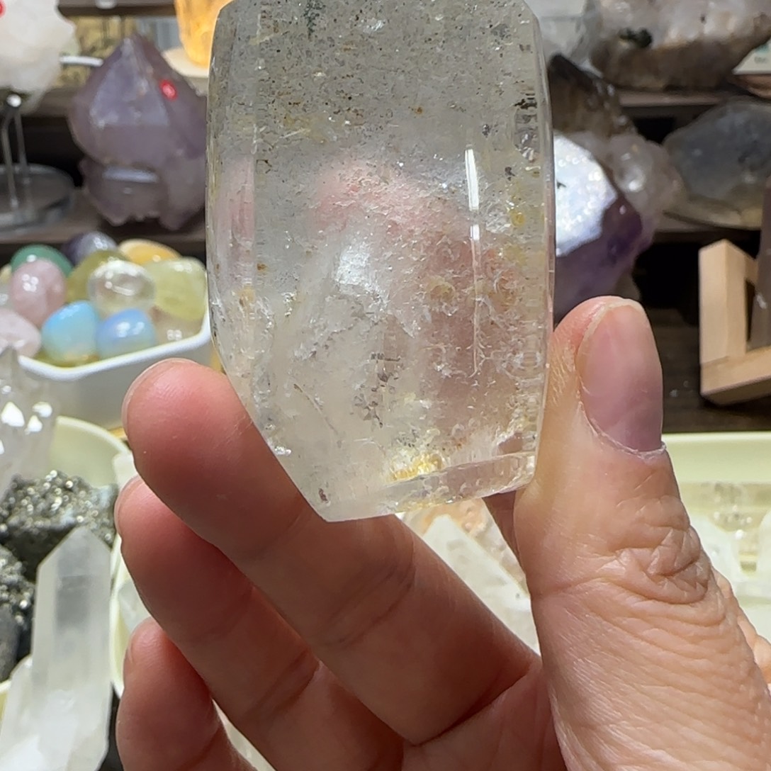 车挂水晶未镶嵌不退换水冲石手握